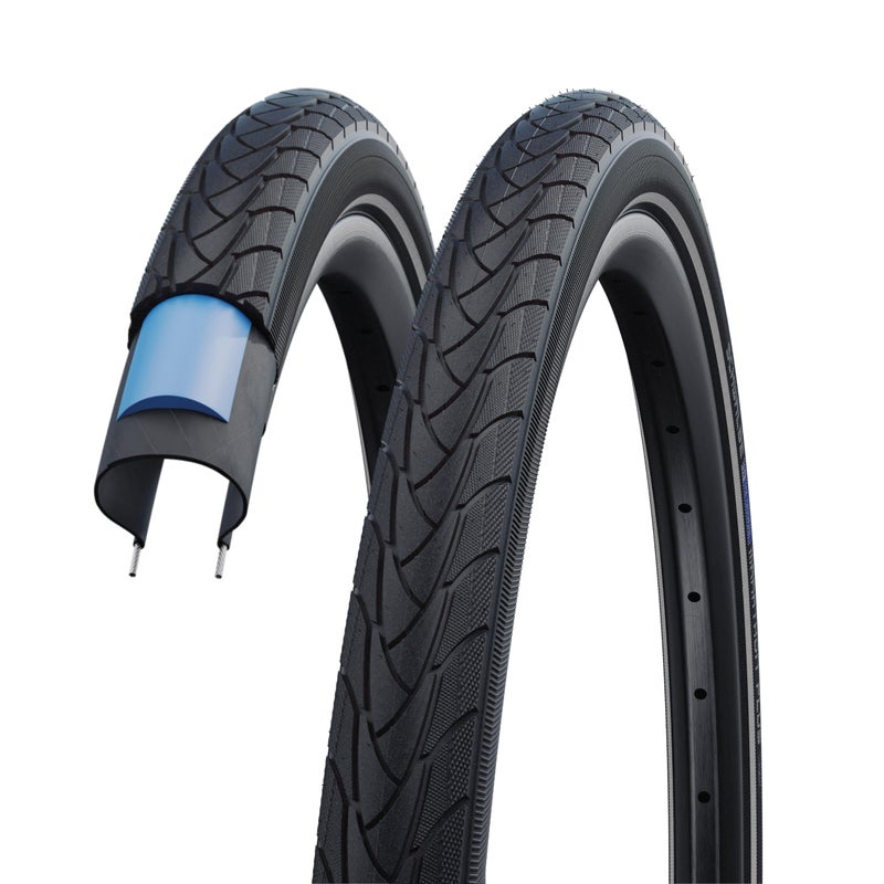 Schwalbe Marathon Plus HS 440 Road Bike Tire (700x28, Allround Wire Beaded, Reflex) - Image 1